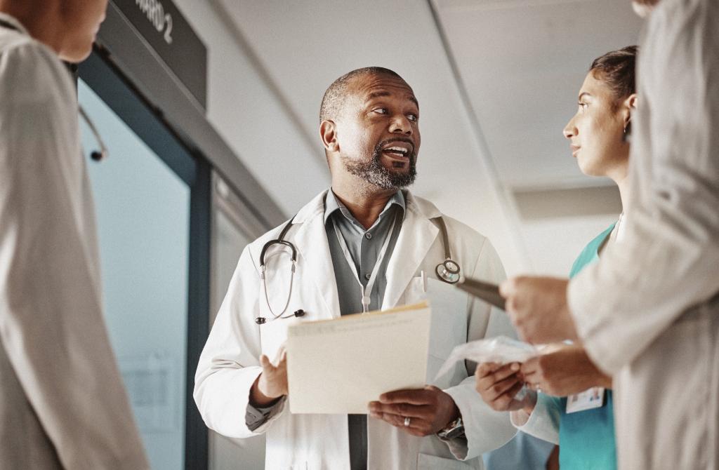 Doctors talking as a group.