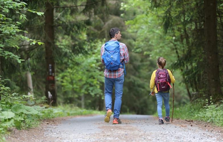 Family hiking 