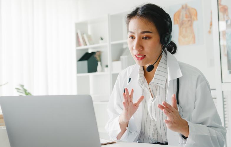 Female doctor providing virtual care 
