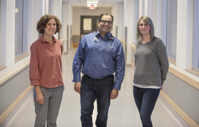 Dr Rachel McGhee (l), Dr Alym Abdulla (c), and Nicole Dron (r)