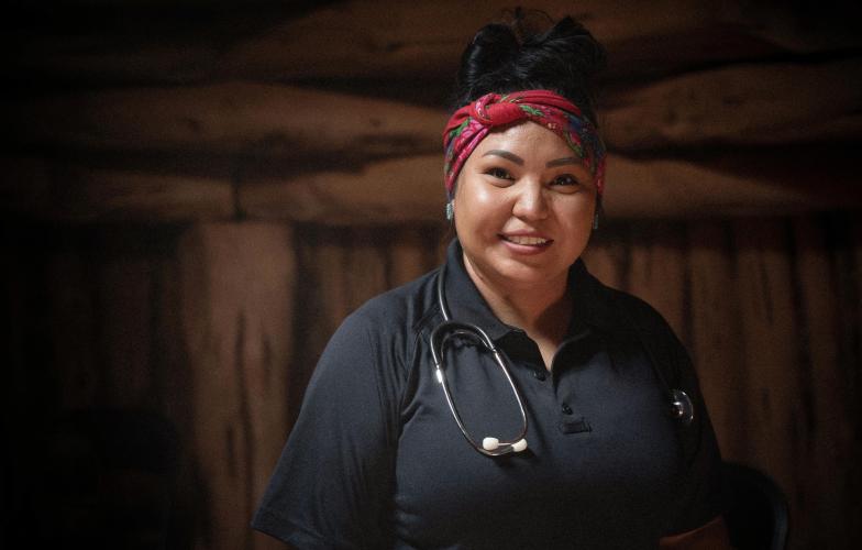 Portrait shot of an indigenous doctor.