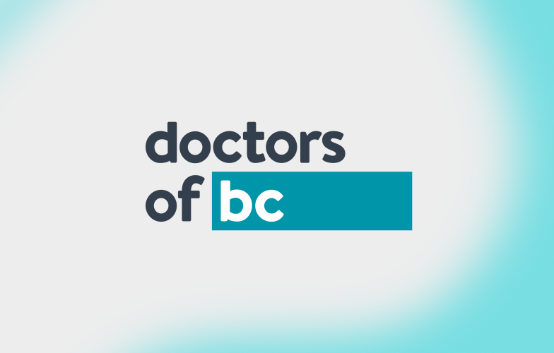 Doctors of BC logo on a graphic background