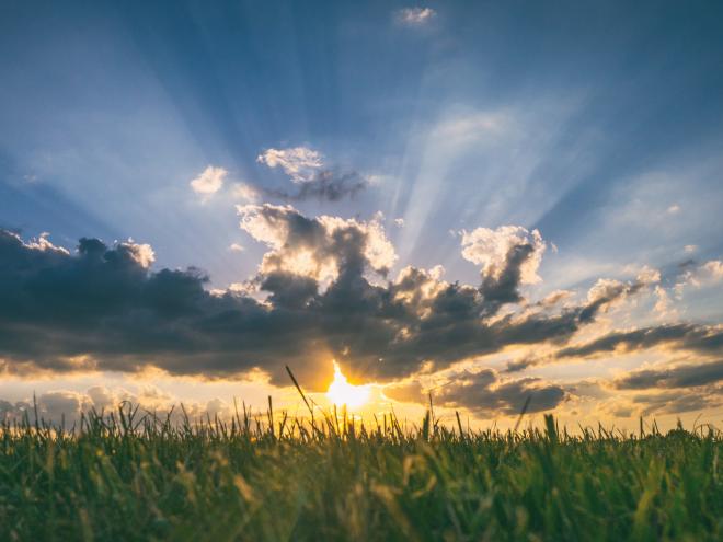 Light in the sky at dawn