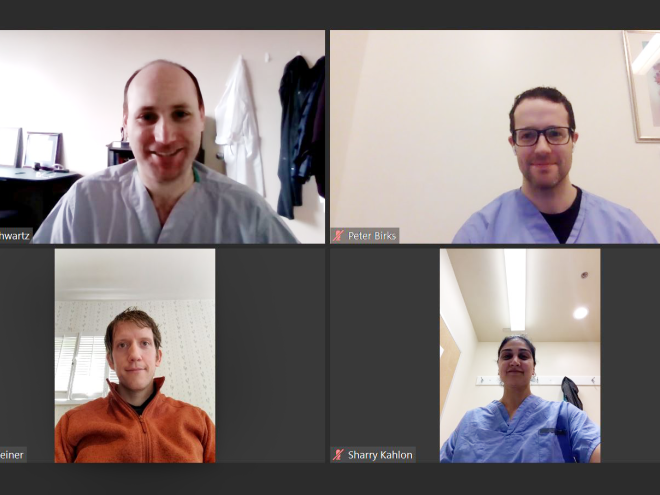 Clockwise – Dr Zachary Schwartz, Dr Sharry Kahlon, Dr Peter Birks, Dr Jesse Greiner 