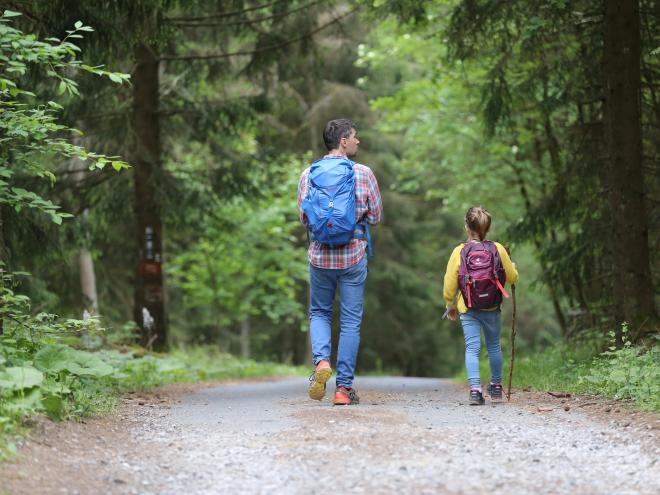 Family hiking 