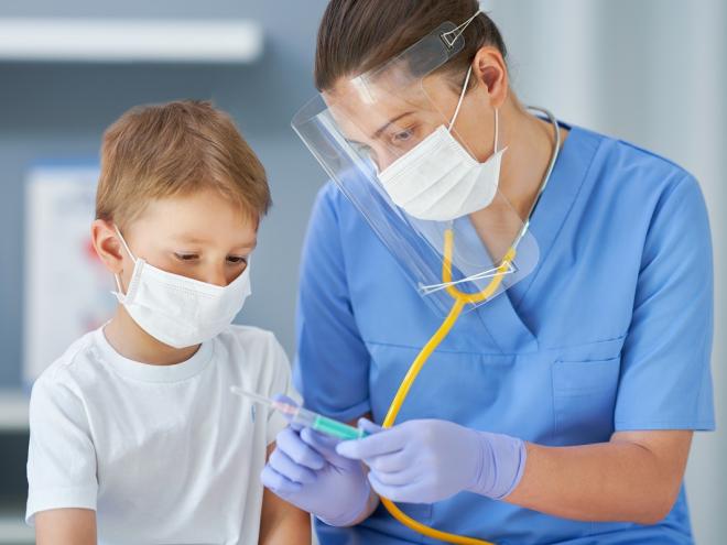 Child receiving vaccine 