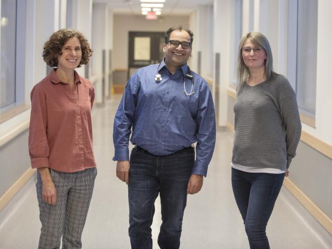 Dr Rachel McGhee (l), Dr Alym Abdulla (c), and Nicole Dron (r)