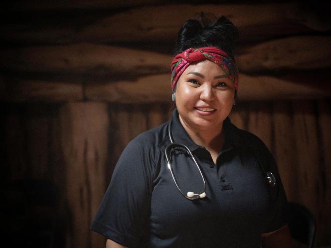 Portrait shot of an indigenous doctor.
