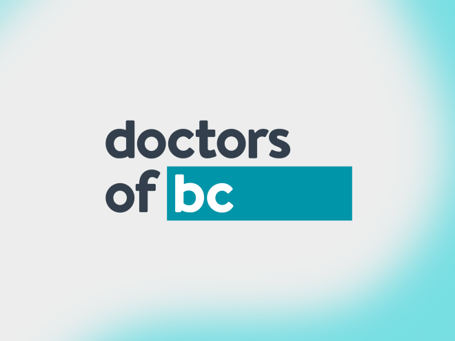 Doctors of BC logo on a graphic background