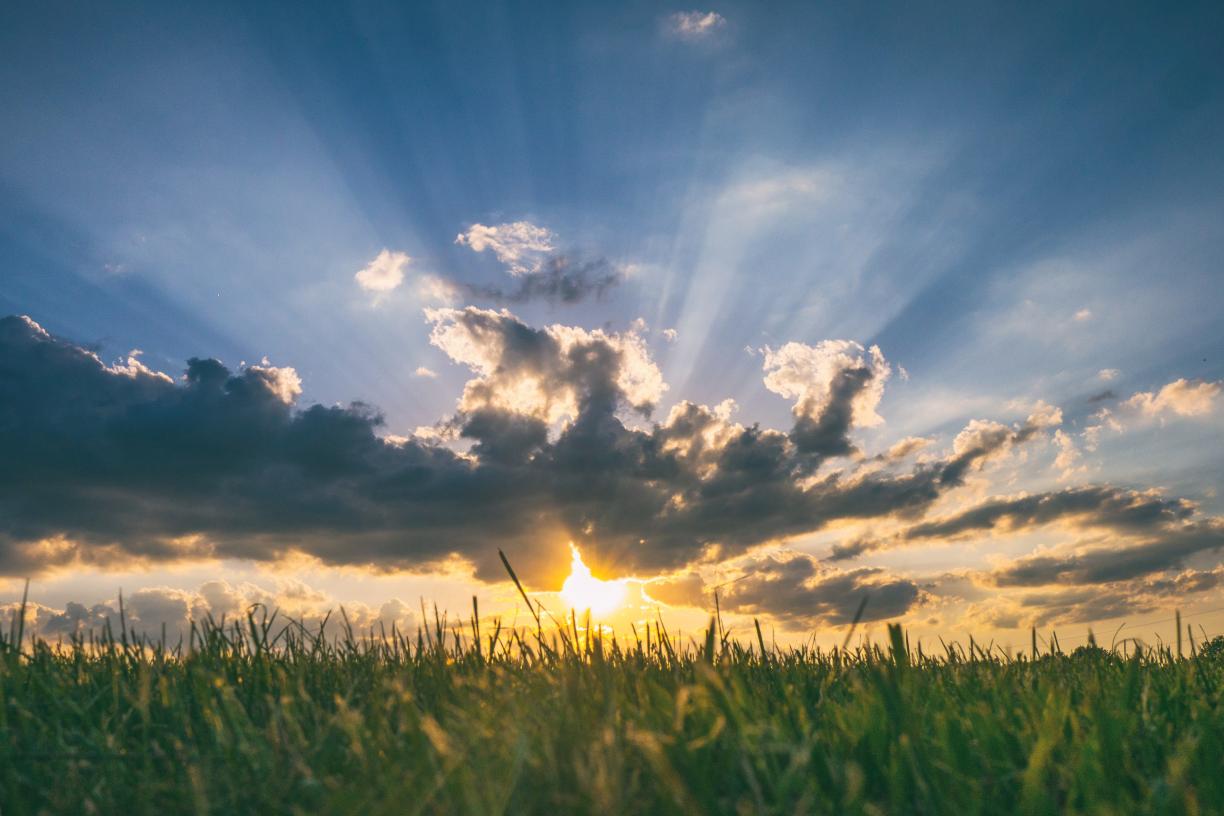 Light in the sky at dawn