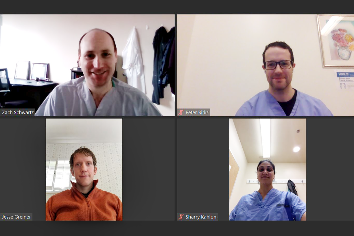 Clockwise – Dr Zachary Schwartz, Dr Sharry Kahlon, Dr Peter Birks, Dr Jesse Greiner 
