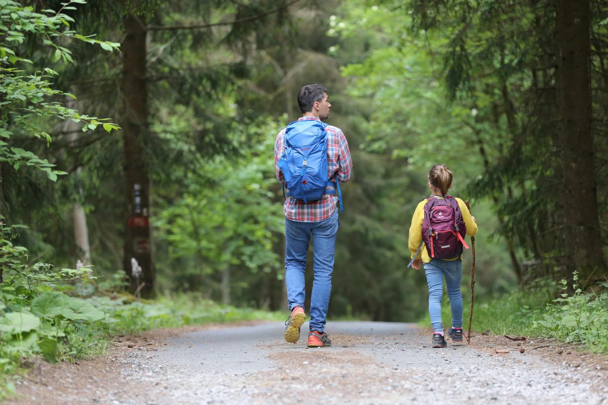 Family hiking 