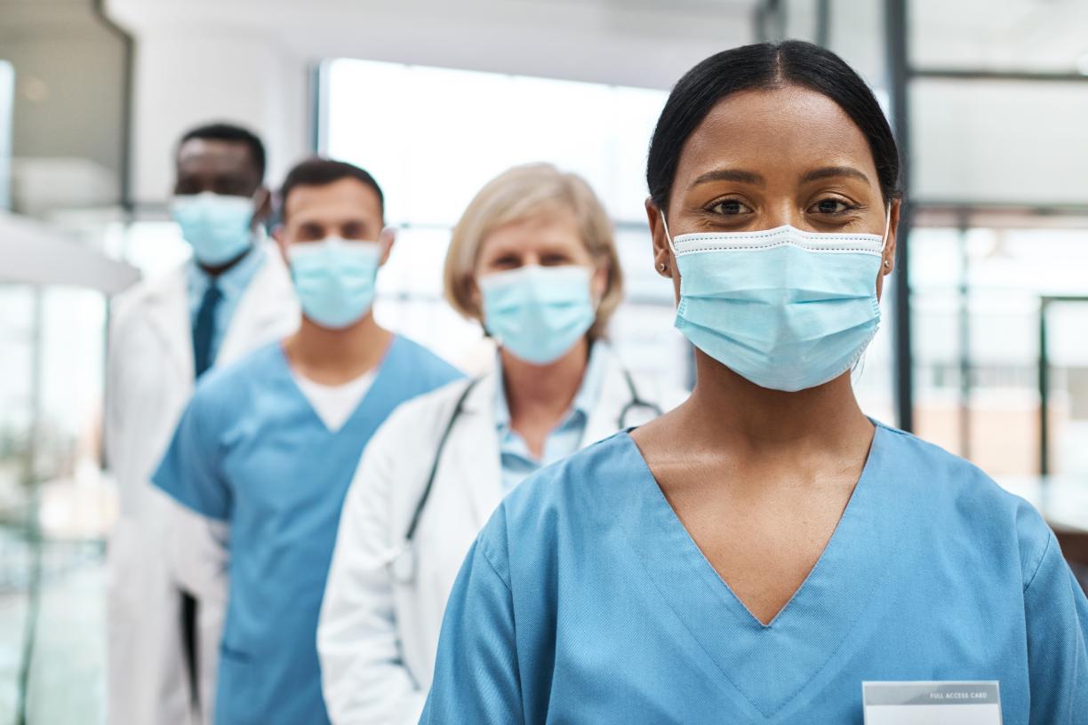 Doctors standing together united 