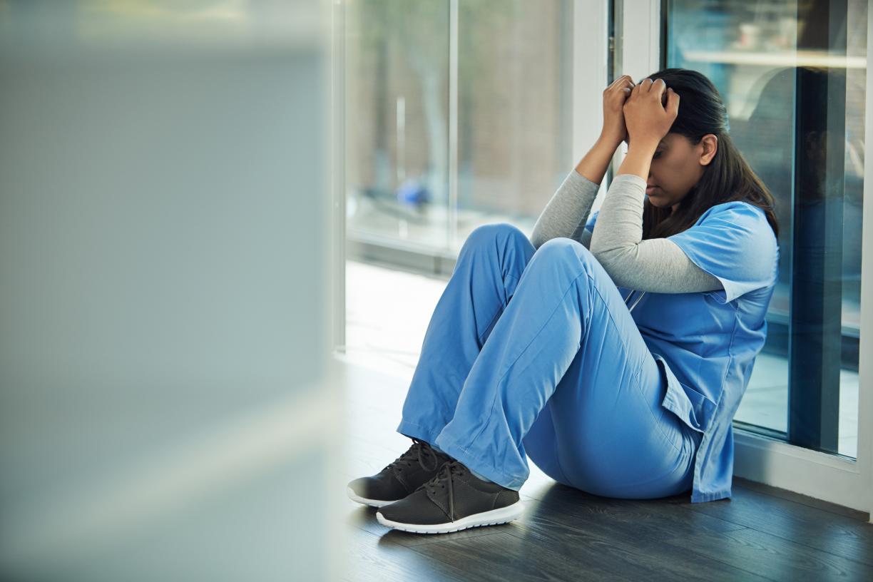 Female doctor upset 