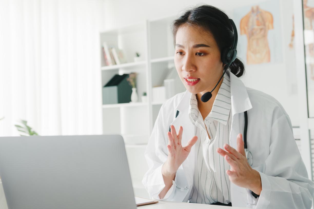 Female doctor providing virtual care 