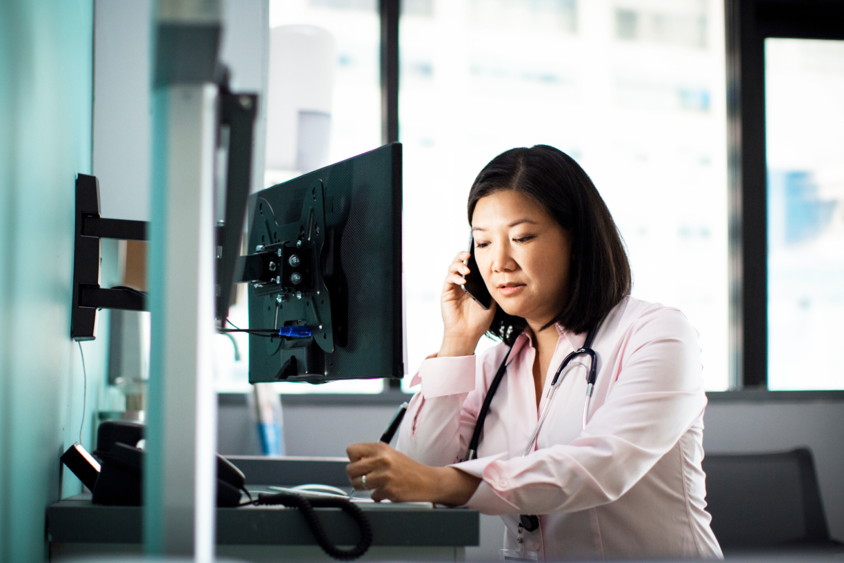 Doctor on the phone