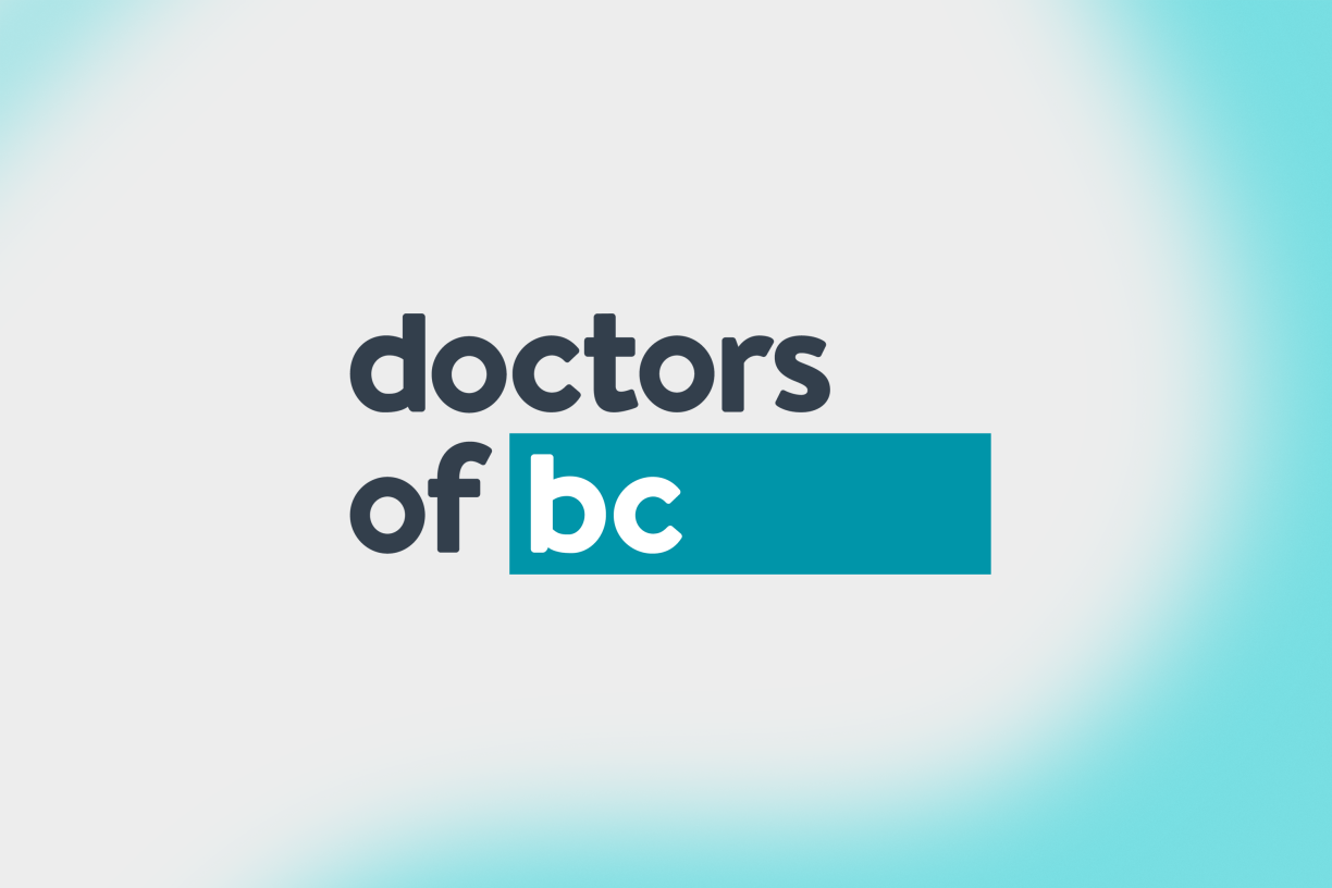 Doctors of BC logo on a graphic background