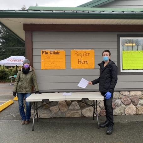 Bridge Medical Clinic, Oyster River - outdoor, physically-distanced flu clinic
