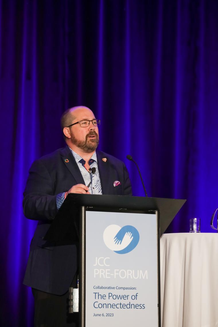 Dr Joshua Greggain at the 7th annual Joint Collaborative Committees (JCCs) Pre-forum in Vancouver