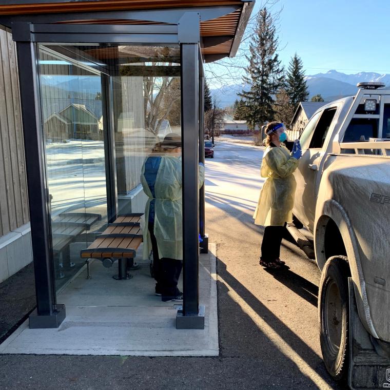 Valemount drive-through outdoor assessment shelters